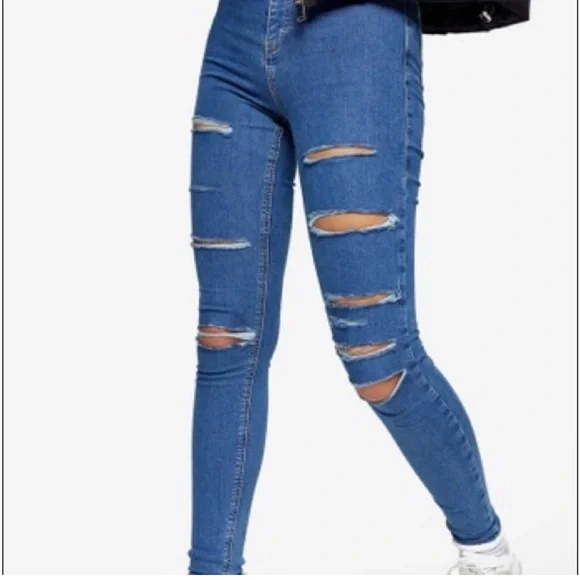 Topshop Jeans Topshop Joni Jeans Ripped And High Waisted